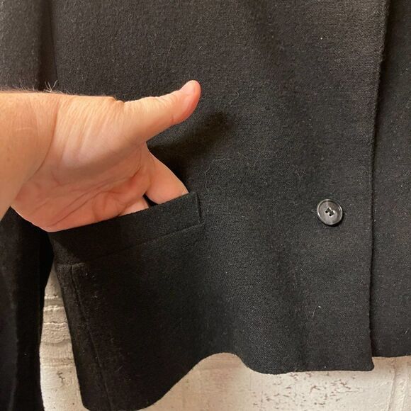 Vintage E.H. Woods Vintage Size 14 Black Wool Blend Blazer Jacket Plus Size - Picture 4 of 10